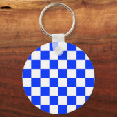 Porte-clés Motif chèque À damiers blanc bleu (Recto)