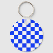 Porte-clés Motif chèque À damiers blanc bleu (Verso)