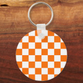 Porte-clés Motif chèque À damiers blanc orange (Verso)
