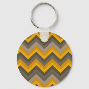 Porte-clés Motif Chevron Rétro Jaune Moutarde Gris