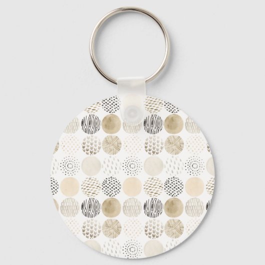 Porte-clés Motif circulaire Abstrait neutre (Recto)