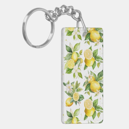 Porte-clés Motif citron, Fleurs de citron, Feuilles, Citrus (Devant gauche)