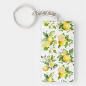 Porte-clés Motif citron, Fleurs de citron, Feuilles, Citrus (Devant)