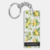 Porte-clés Motif citron, Fleurs de citron, Feuilles, Votre No (Devant gauche)
