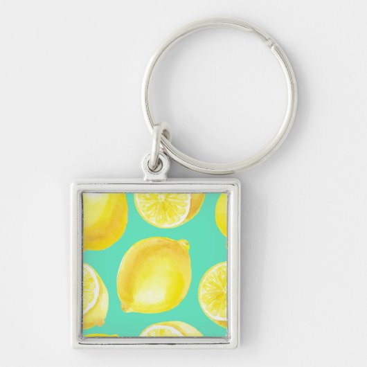 Porte-clés Motif citrons aquarelle (Devant)