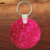Porte-clés Motif Coeurs de Parties scintillant rose (Recto)