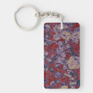 Porte-clés Motif coloré de camouflage de feuille et de fleur