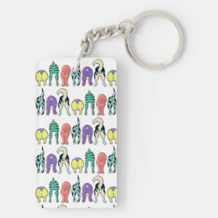 Porte-clés Motif coloré des boutons de chien