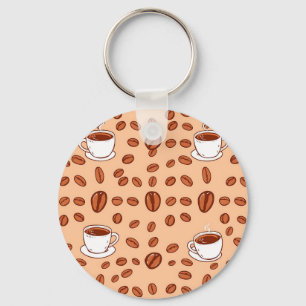 Porte-clés Motif Cozy Tasses Haricots Café