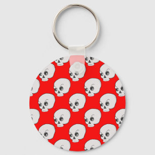 Porte-clés Motif crâne sur Arrière - plan rouge