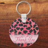 Porte-clés Motif Dalmatien Rose et Noir Merci (Recto)