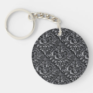 Porte-clés Motif Damas Noir Arrière - plan-23961 Insulé Tu
