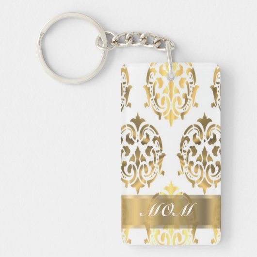 Porte-clés Motif damassé or mamans (Devant)