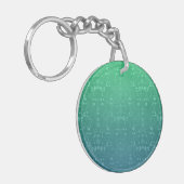 Porte-clés Motif damassé vert turquoise aquamarin profond (Devant gauche)