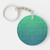 Porte-clés Motif damassé vert turquoise aquamarin profond (Devant)
