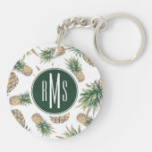 Porte-clés Motif d'ananas d'aquarelle (Dos)
