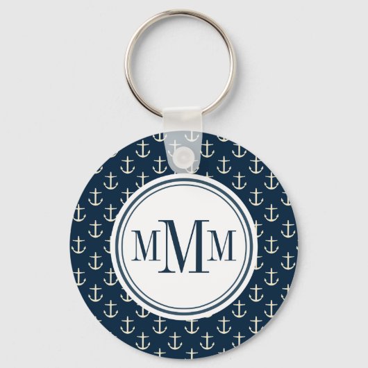 Porte-clés Motif d'Ancre Trio Monogram (Recto)