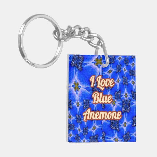 Porte-clés Motif d'anémone du Jardin bleu (Devant gauche)
