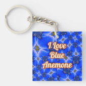 Porte-clés Motif d'anémone du Jardin bleu (Devant)