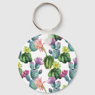 Porte-clés Motif d'aquarelle Cactus Art