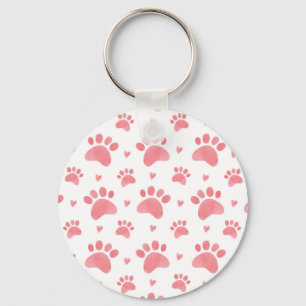 Porte-clés Motif d'aquarelle Cat Paws