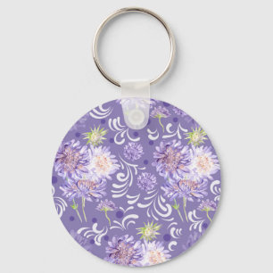 Porte-clés motif d'aquarelle des fleurs de prairie