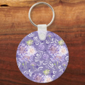 Porte-clés motif d'aquarelle des fleurs de prairie (Recto)