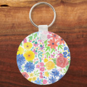Porte-clés Motif d'aquarelle florale (Recto)