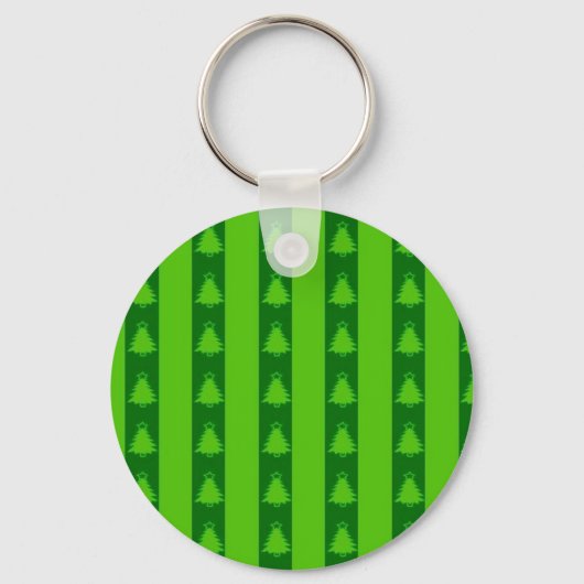 Porte-clés Motif d'arbre de Noël à rayures vertes (Recto)