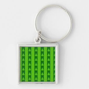 Porte-clés Motif d'arbre de Noël à rayures vertes