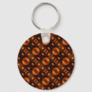 Porte-clés Motif d'art abstrait élégant boho moderne or #507