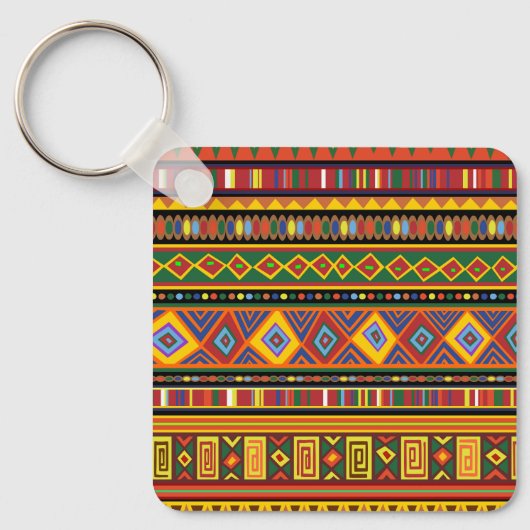 Porte-clés Motif d'art ethnique en Afrique (Recto)