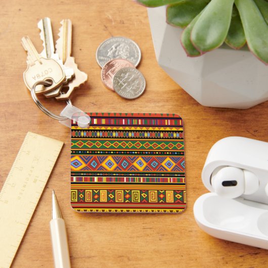 Porte-clés Motif d'art ethnique en Afrique (Bureau)