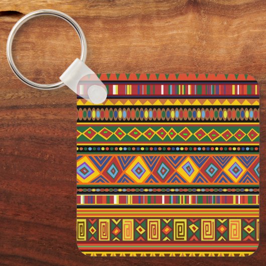 Porte-clés Motif d'art ethnique en Afrique (Recto)