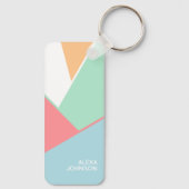 Porte-clés Motif d'art géométrique chic personnalisé (Verso)