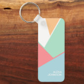 Porte-clés Motif d'art géométrique chic personnalisé (Recto)