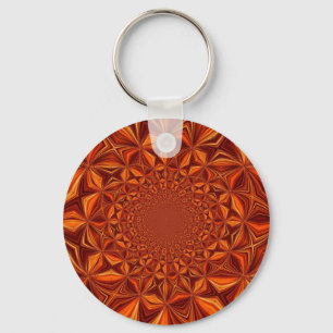 Porte-clés Motif d'Art numérique Red Kaleidoscope-28503