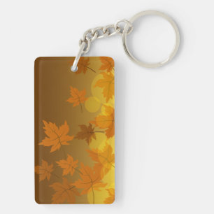 Porte-clés Motif d'automne avec feuilles d'érable en chute et