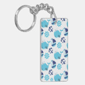 Porte-clés Motif De Baleines, Beaux Baleines, Baleines Bleues (Devant gauche)