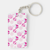 Porte-clés Motif De Baleines, Beaux Baleines, Baleines Roses (Dos)
