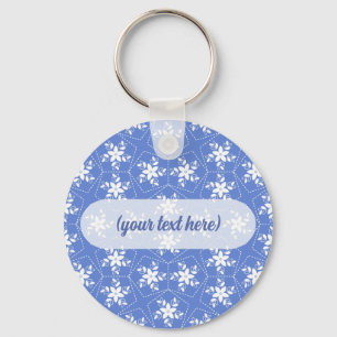 Porte-clés Motif de batik moderne fleur florale jasmin blanc