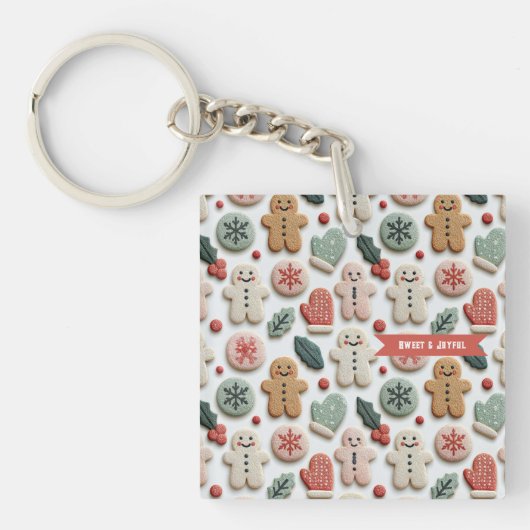 Porte-clés Motif de biscuits de Noël mignon (Devant)