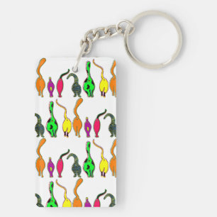 Porte-clés Motif de boutons de chats colorés