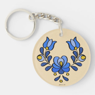 Porte-clés Motif de broderie hongrois - Porte - clé acrylique