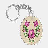 Porte-clés Motif de broderie hongrois - Porte - clé acrylique (Devant gauche)