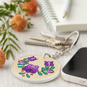 Porte-clés Motif de broderie hongrois - Porte - clé acrylique (Devant droit)