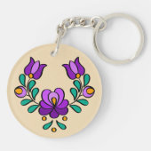 Porte-clés Motif de broderie hongrois - Porte - clé acrylique (Dos)