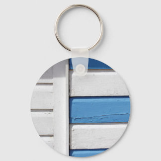 Porte-clés Motif de cabanes de plage bleu et blanc