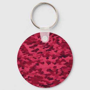 Porte-clés Motif de camouflage rouge blush