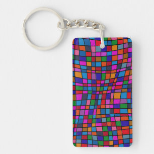 Porte-clés Motif de carreaux de mosaïque colorés